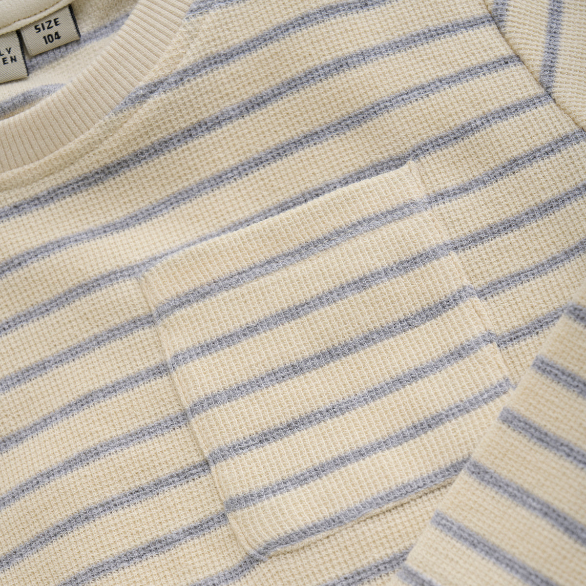 T-shirt LS Small Stripe | Light Grey Melange