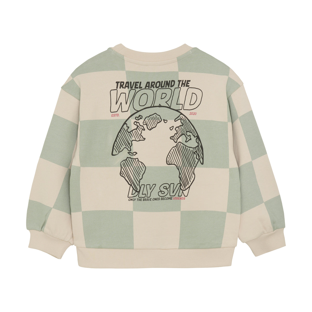 Oversized Sweater Check Print | Cool Mint
