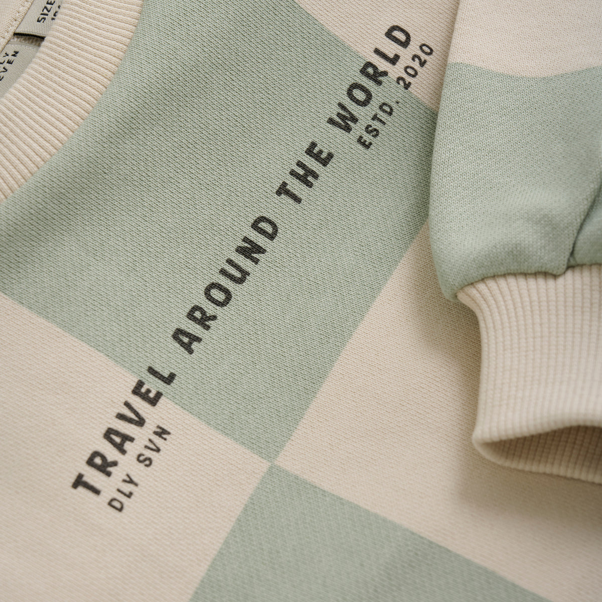 Oversized Sweater Check Print | Cool Mint