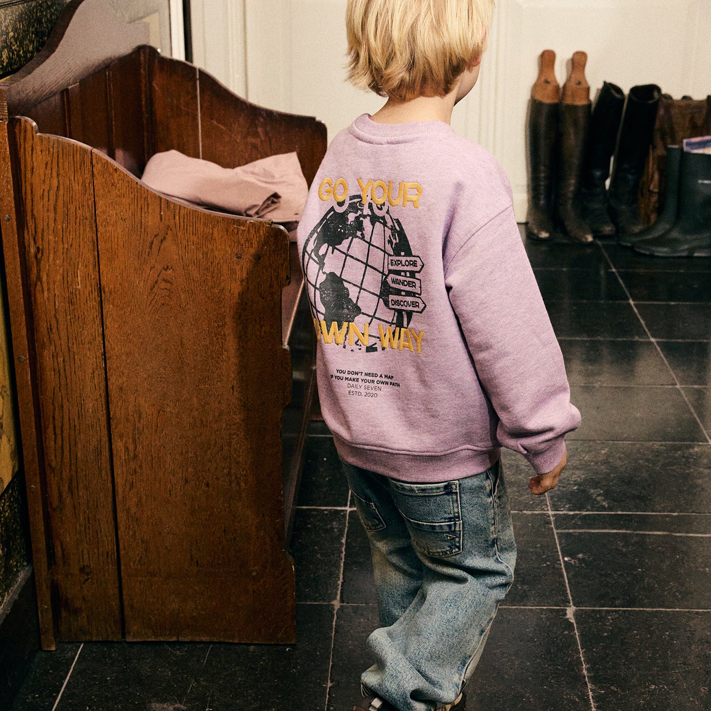Sweater - Backprint - Purple Melange