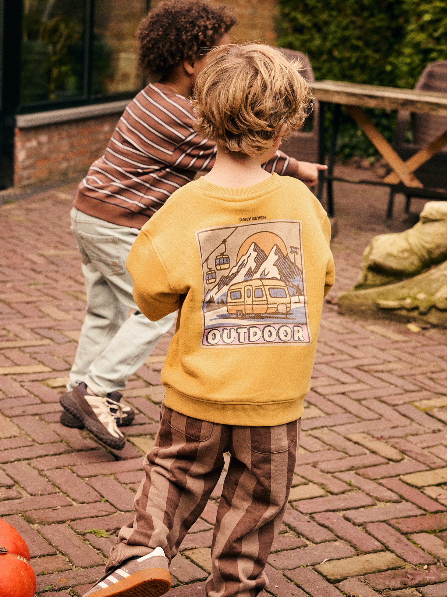 Trousers Wide Fit Stripe - Almond Brown