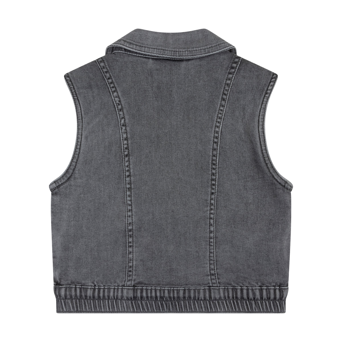 Denim Gilet | Used Grey Denim