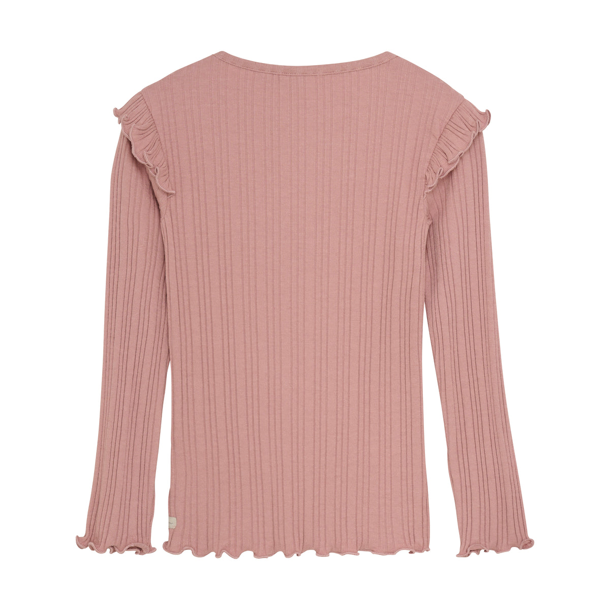 T-shirt LS Fancy Rib | Ash Rose