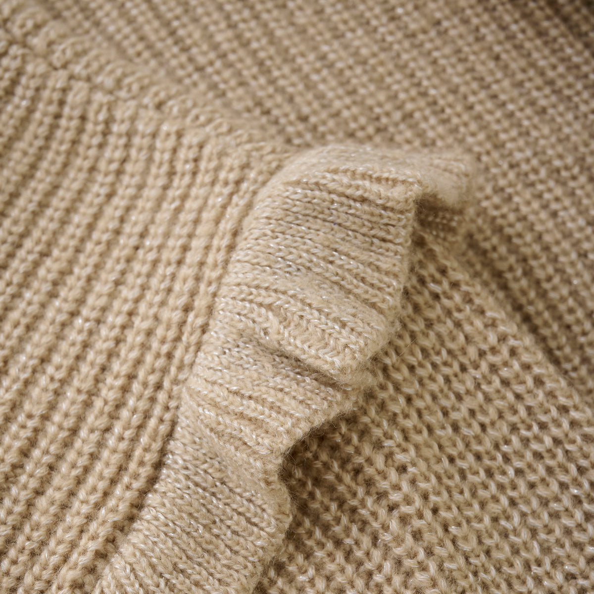 Fancy Knitted Cardigan | Latte Sand