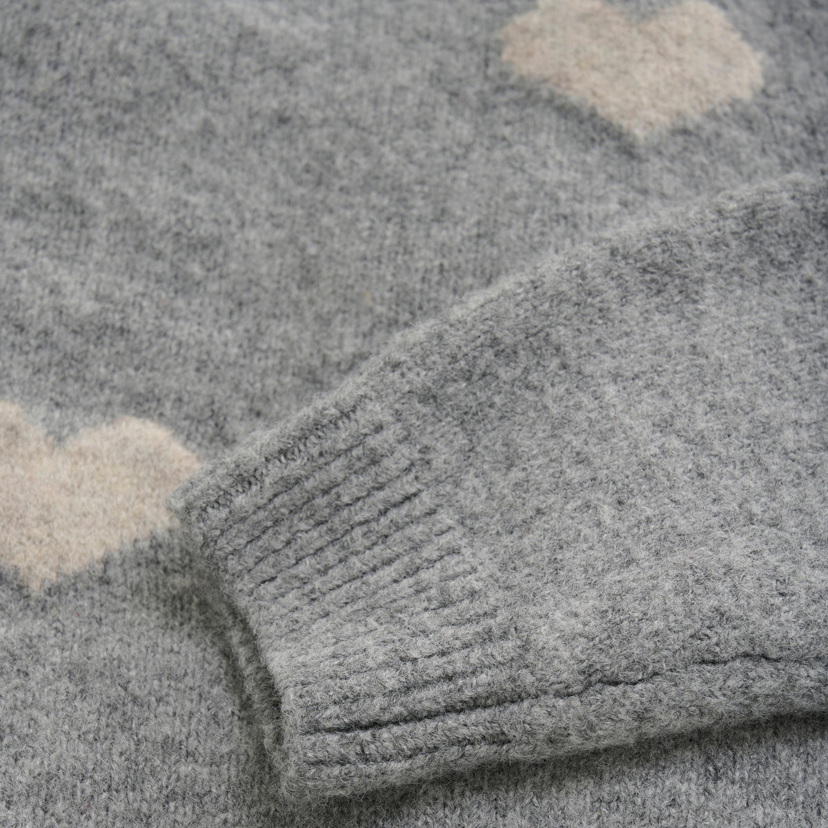Knitted Sweater Heart | Medium Grey Melange