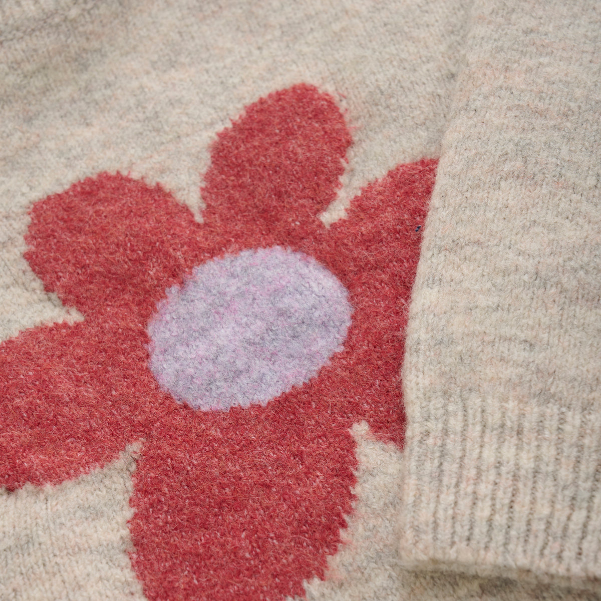 Knitted Sweater Flower | Pale Mauve
