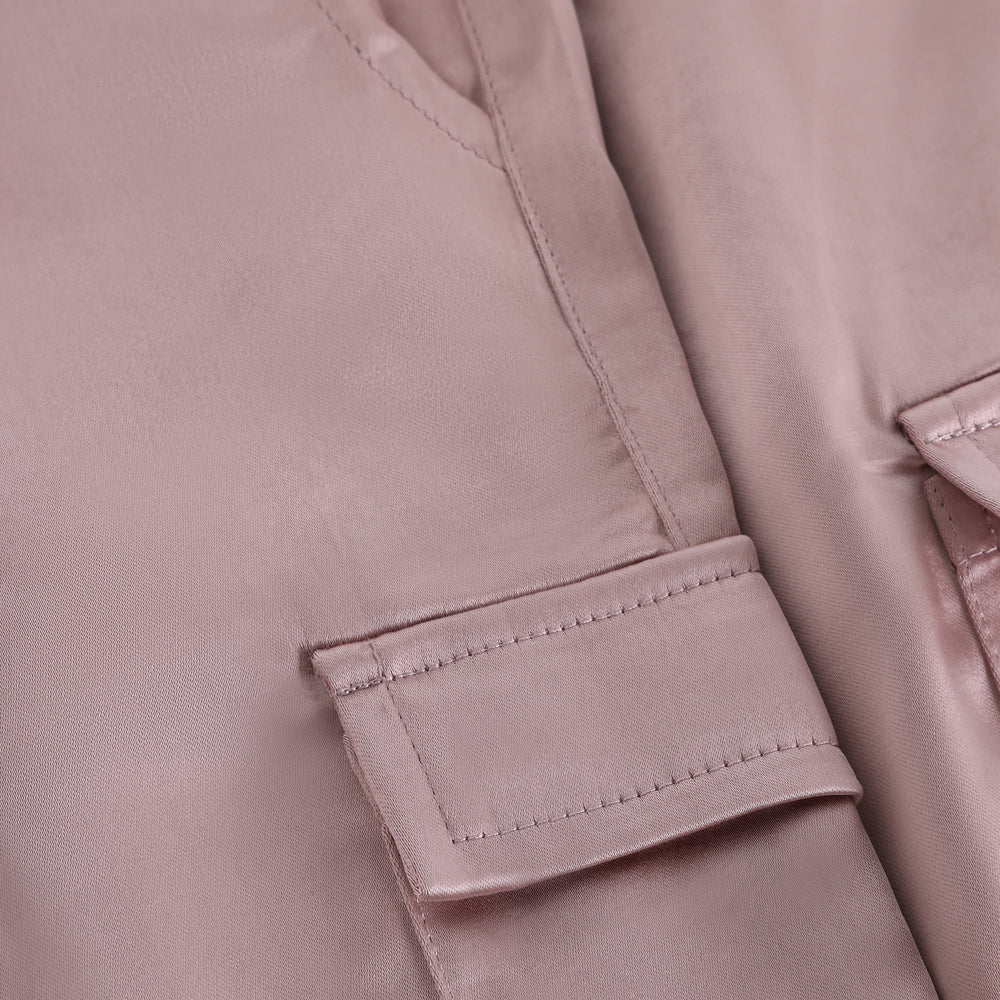 Wide Pants Shiny | Pale Mauve