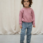Jeans Mom Fit Embroidery - Used Medium Denim