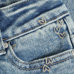 Jeans Mom Fit Embroidery - Used Medium Denim