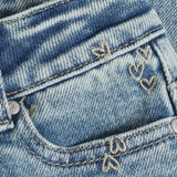 Jeans Mom Fit Embroidery - Used Medium Denim