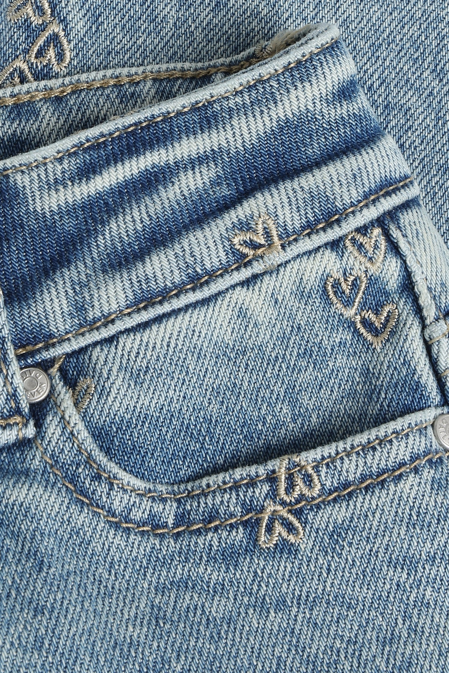 Jeans Mom Fit Embroidery - Used Medium Denim