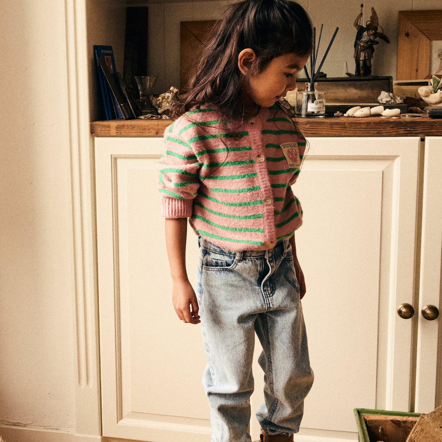 Jeans Mom Fit Heart - Medium Denim