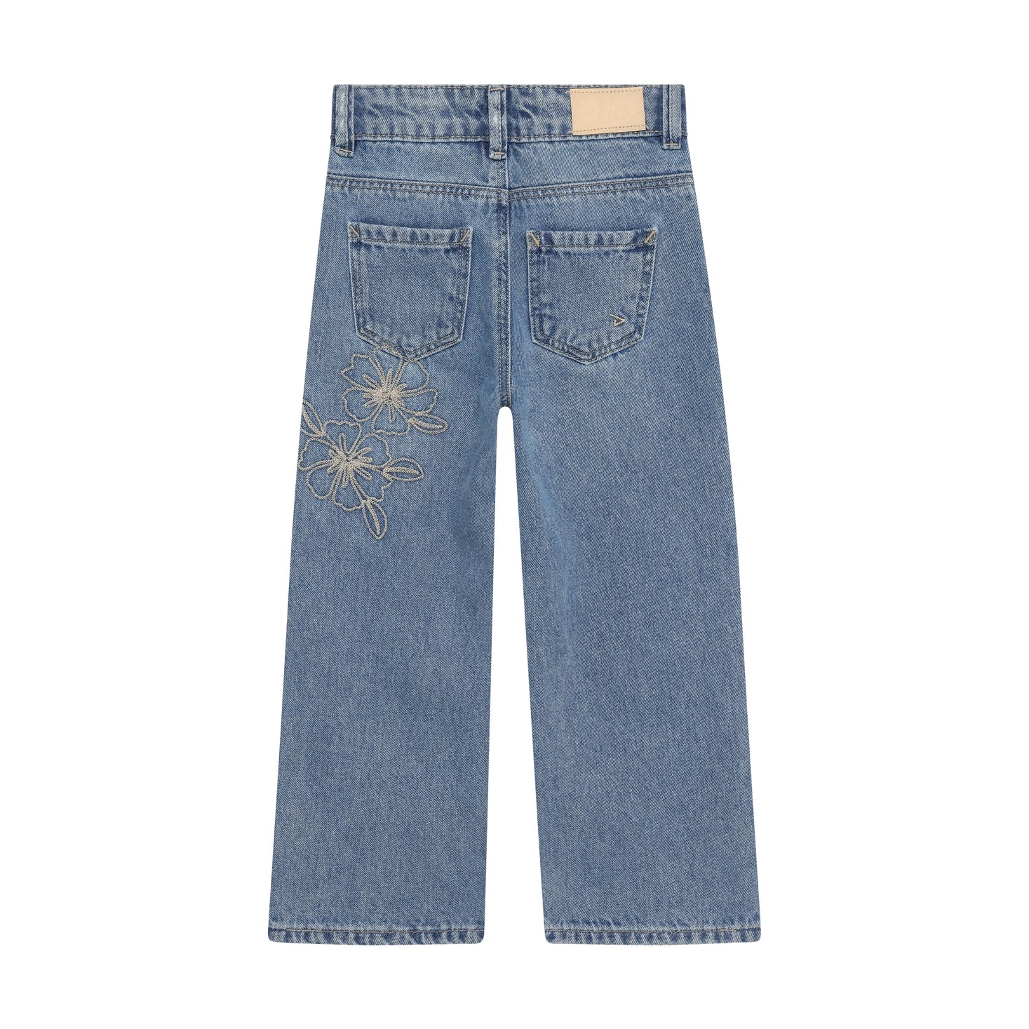 Jeans Wide Fit Embroidery - Blue Denim
