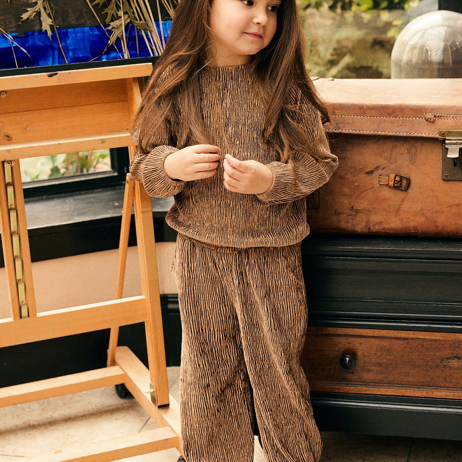 Trousers Wide Fit Velvet - Affogat