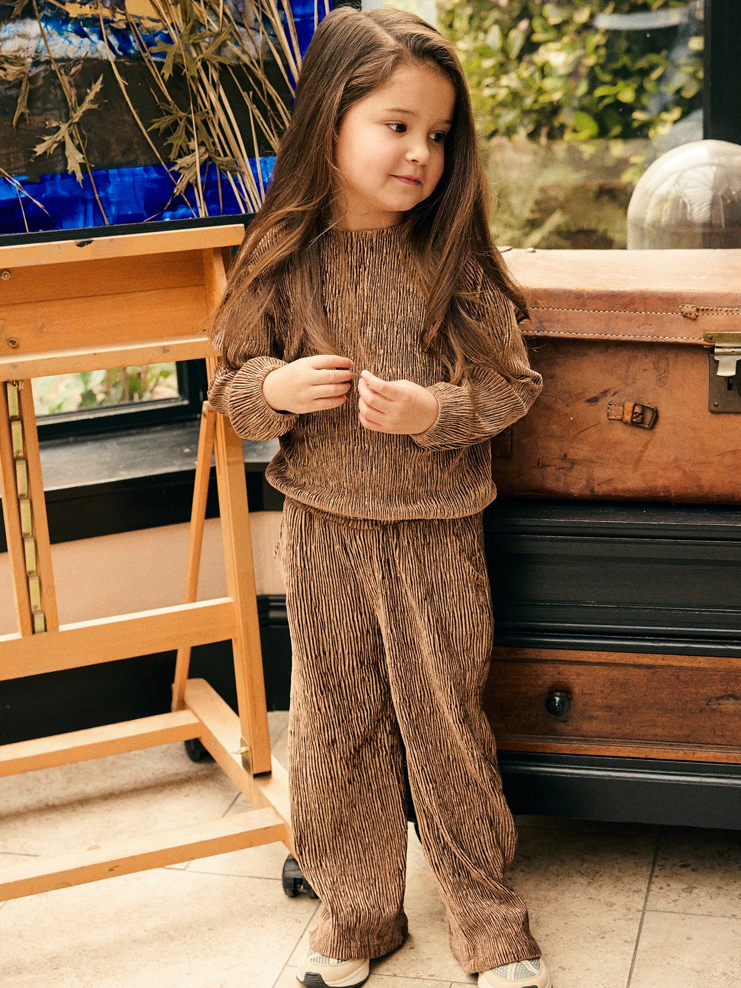 Trousers Wide Fit Velvet - Affogat