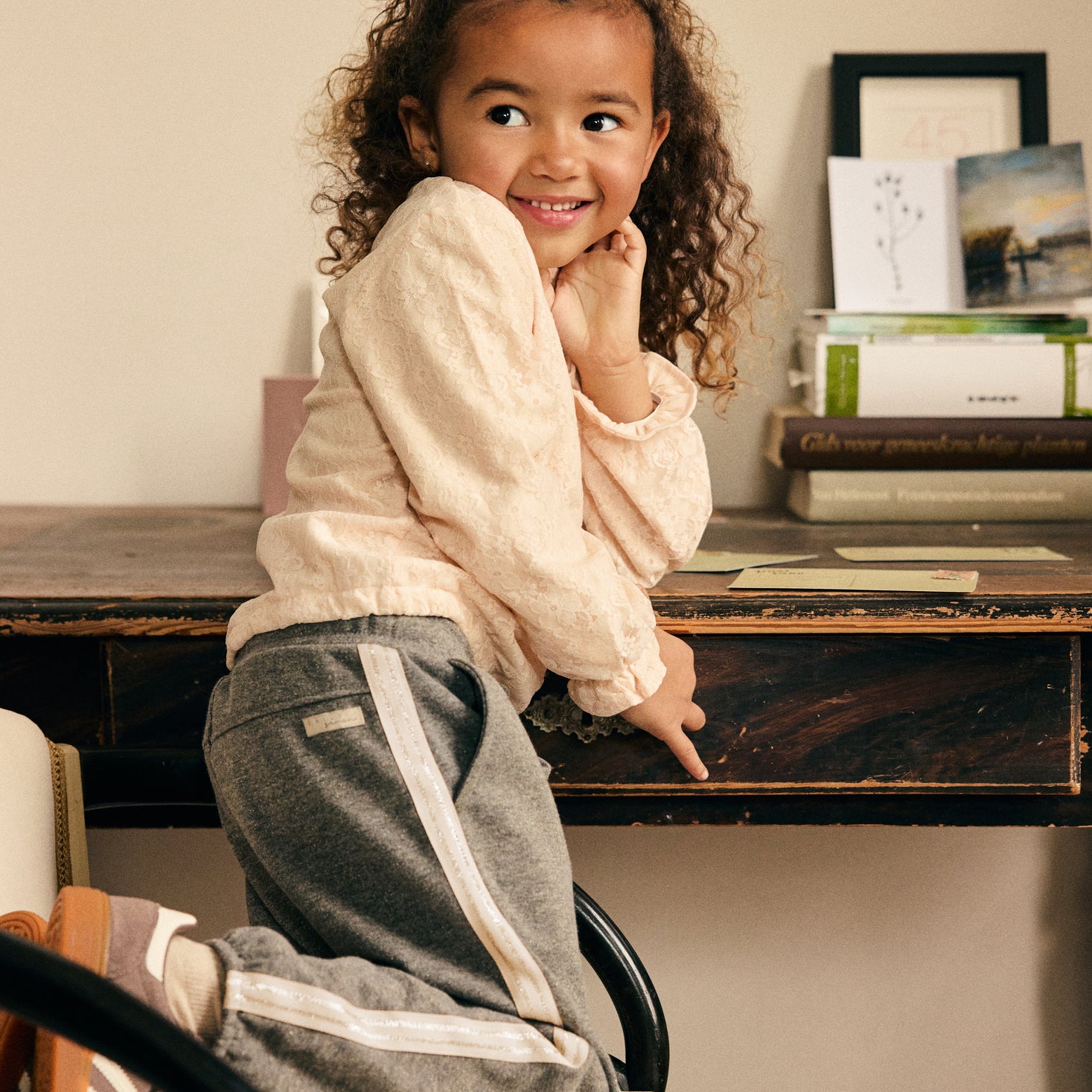 Sweatpants Glitter - Mid Grey Melange