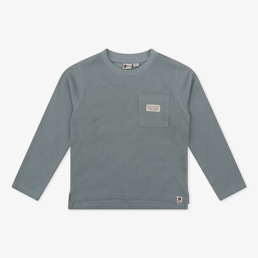Organic T-shirt Longsleeve Pocket | Stone Green