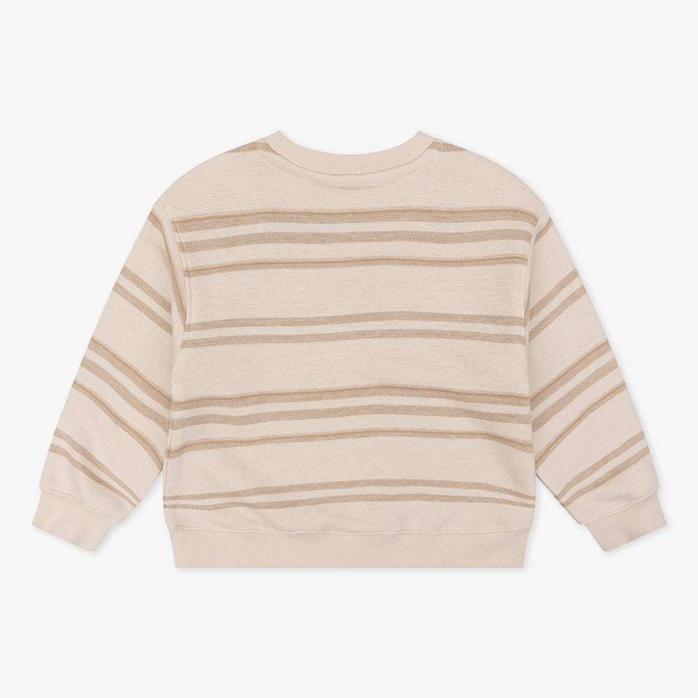 Organic Sweater Oversized Structure Stripe | Sandshell