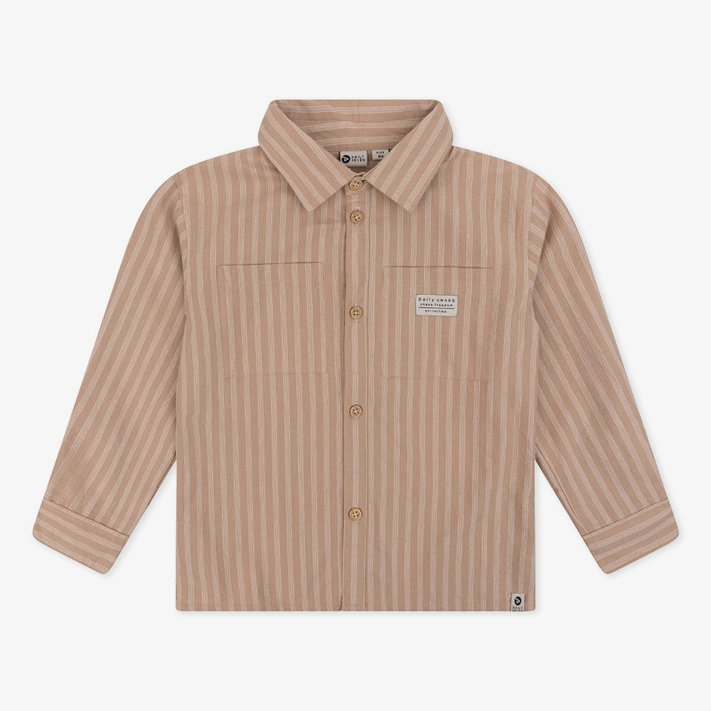 Shirt Longsleeve Stripe | Camel sand