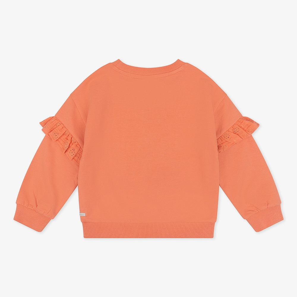 Organic Oversized Sweater Ruffle Darlin | Peach Melba