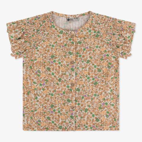 Shirt Short Sleeve Flower | Dusty Salmon