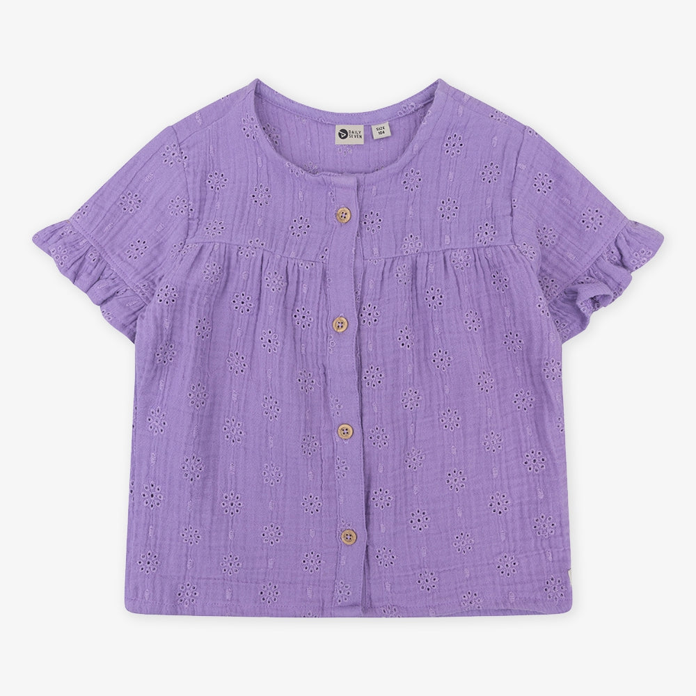 Shirt Shortsleeve Muslin Broderie | Dahlia Purple