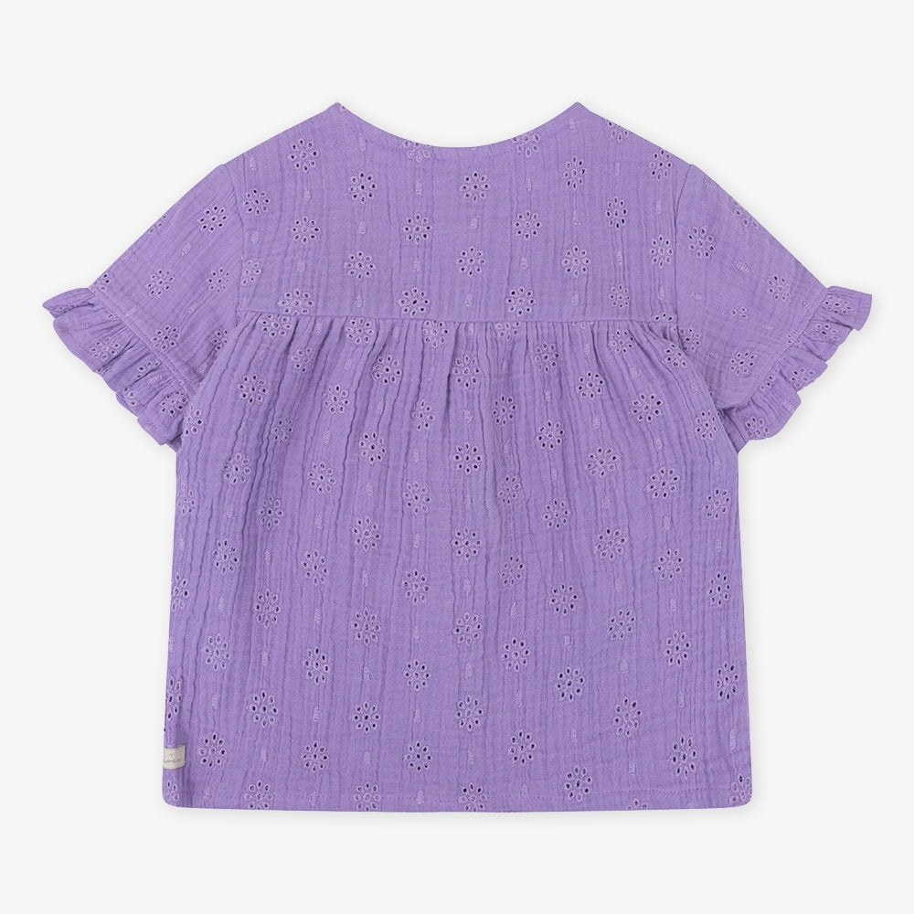 Shirt Shortsleeve Muslin Broderie | Dahlia Purple