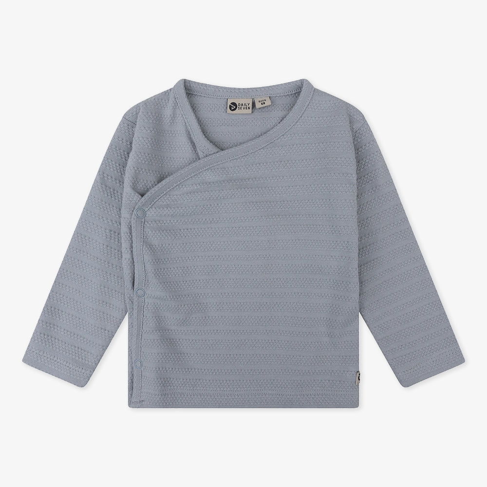 Organic T-shirt Longsleeve Wrap Structure | Grey Blue