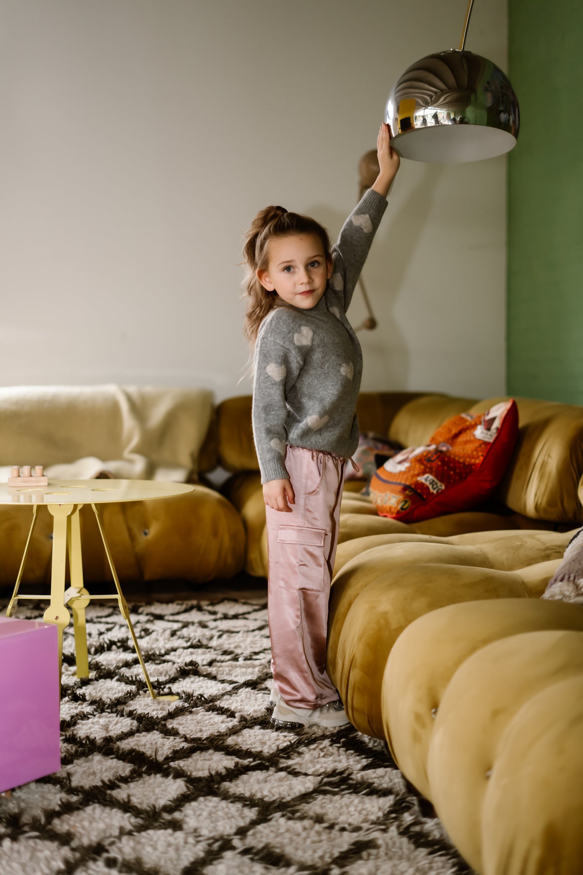 Wide Pants Shiny | Pale Mauve