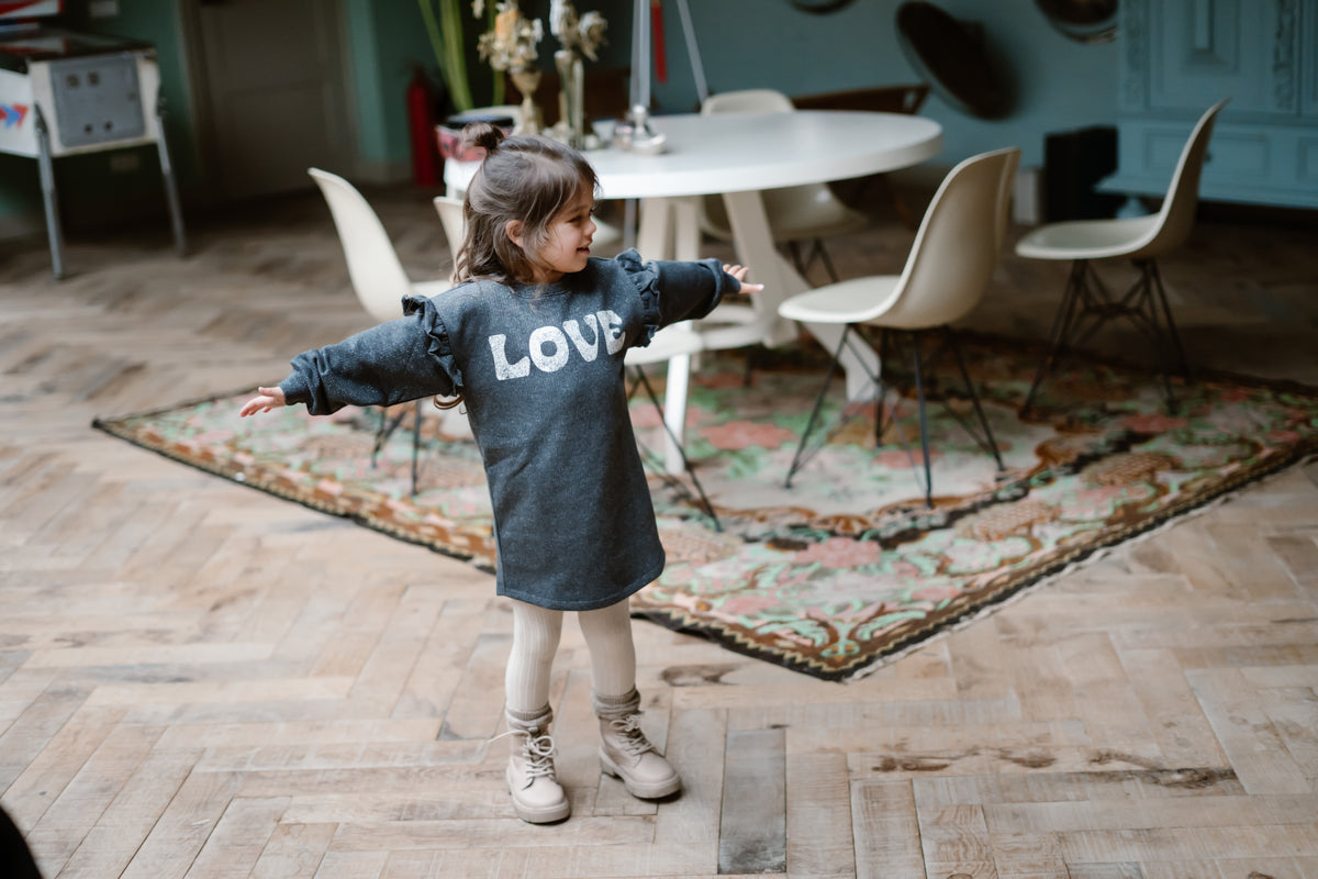 Sweatdress Longsleeve Print | Phantom