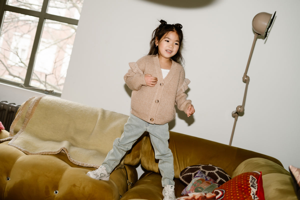 Fancy Knitted Cardigan | Latte Sand