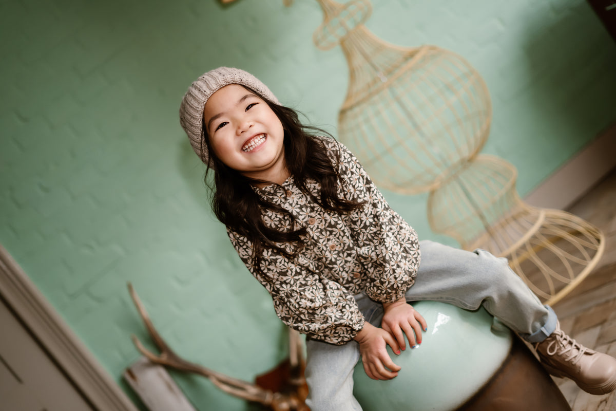 Shirt Longsleeve Shiny Flower | Phantom