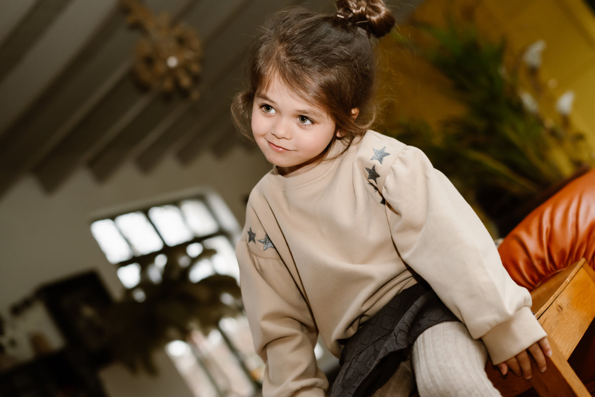 Sweater Embroidery Sleeve | Latte Sand