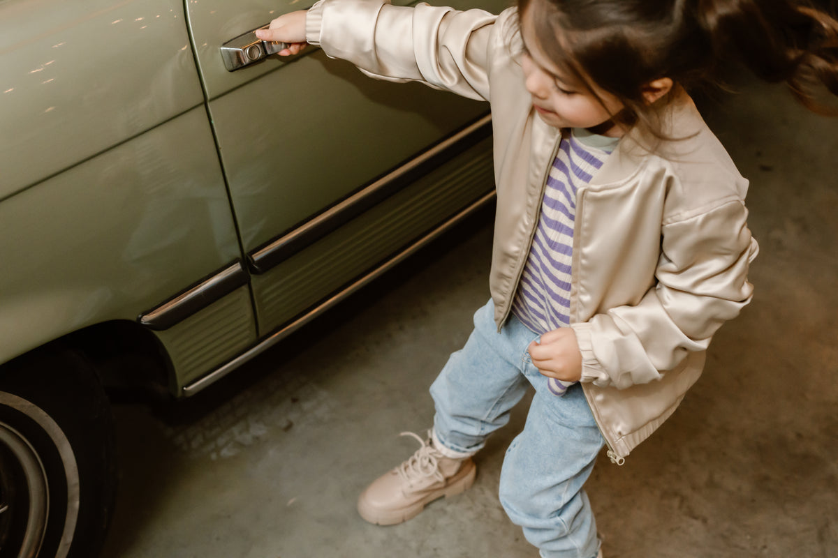 Satin Jacket | Latte Sand