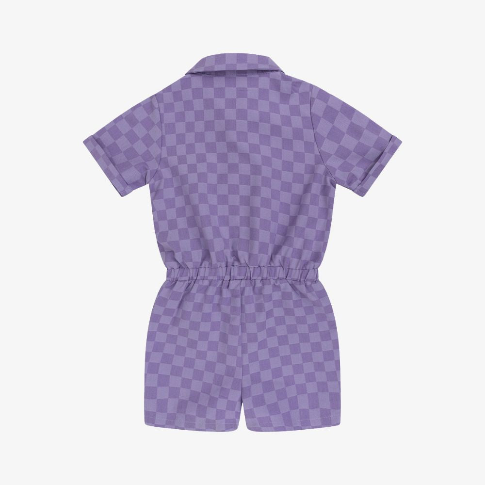 Jumpsuit Short Check | Dahlia Purple