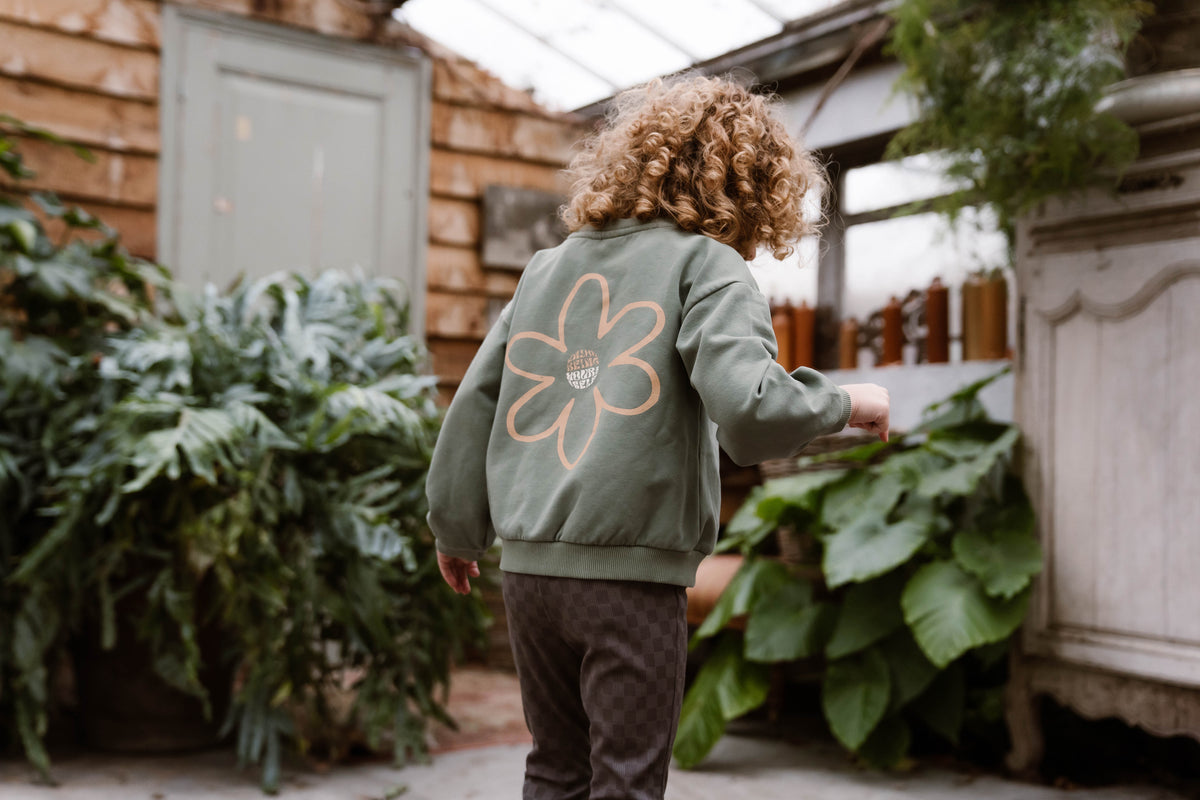 Oversized Sweater Big Flower | Light Army